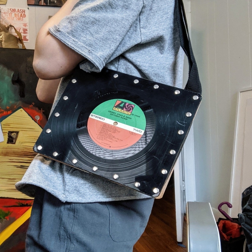 Handmade record cover handbag